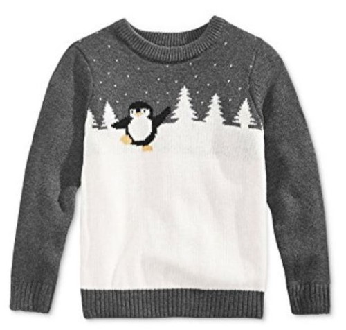 Holiday Arcade Boys or Girls Penguin Sweater Grey Size X-Large (14)