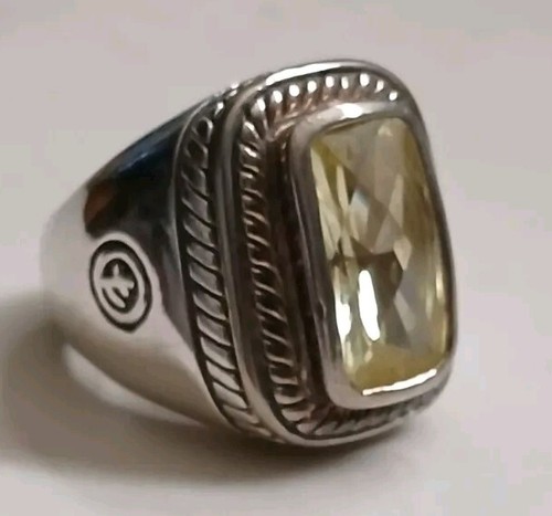 エビ⭐︎ Vintage Designer Sterling Silver & Lemon Quartz Ring Sz 6 | eBay