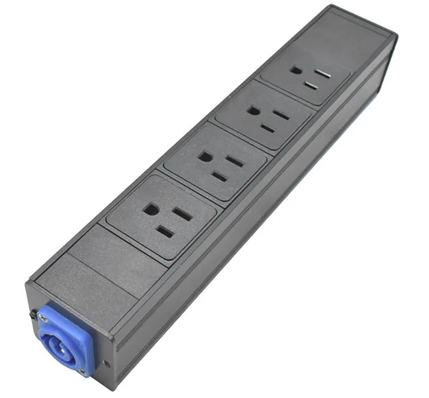 Neutrik Compatible PowerCon to 5-15 Edison Power Strip Distro Quad Box Extension