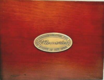 Solid Wood Keepsake Memory Box -  Brass Medallion - 10 7/8'' x 8 1/4'' Beautiful