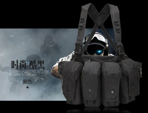 IN US! Tactical Vest Russian Special Forces AK Chest Armor Hanging Rig Belly Bag