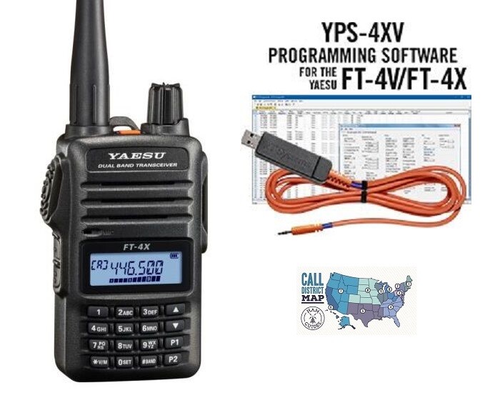 Yaesu FT4XR Compact VHF/UHF HT Transceiver with RT Systems Programming