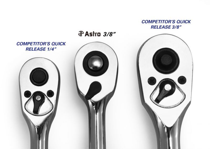 Astro Pneumatic 93812 Nano Ratchet - 3/8" Drive Head in 1/4" Ratchet Body Long