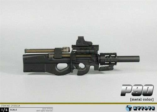 トイガン p90 ZYTOYS 1/6 ZY2011A 11cm Black P90 Gun Weapon Model Fit 12
