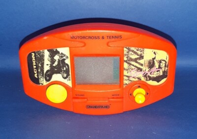 Motorcross & Tennis Grandstand LCD Electronic Computer Game Tested Working