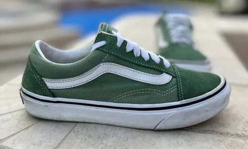 VANS SK8-Low Off The Wall Green Ash/True White Suede Canvas