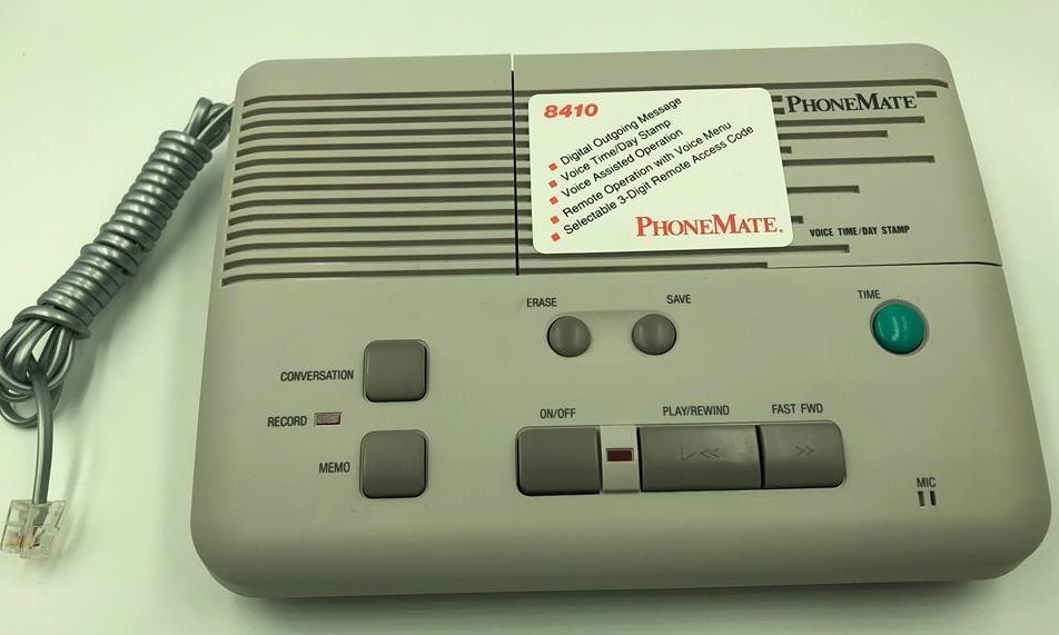 PhoneMate answering machine cassette recorder telephone Model 8410 Works Great!!
