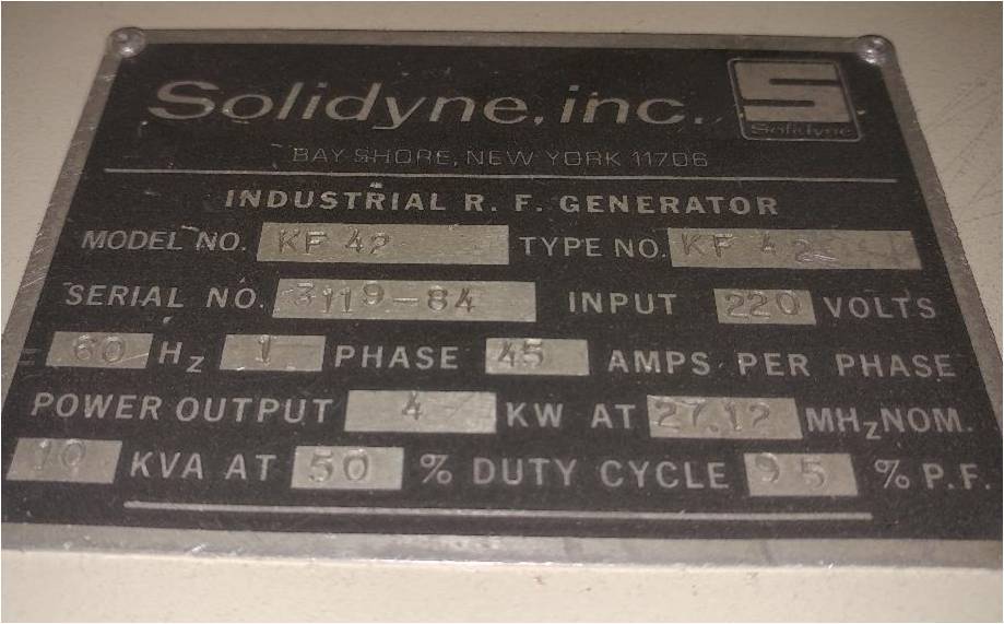 RF Machine RF Heat Sealer Dual Cycle 4KW Refurbished