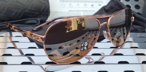 Pre-owned Oakley Feedback Sunglasses 4079- 3159 Rose Gold W/ Prizm Tungsten Polarized