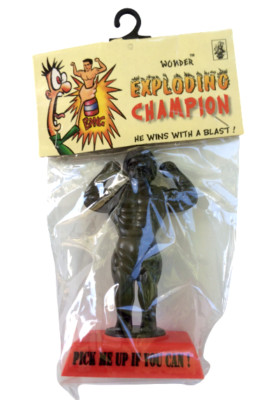 EXPLODING CHAMPION Muscle Man Statue Trophy Prank Trick Joke Gag Toy Funny Bang
