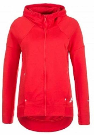 Nike Tech Fleece Full Zip Hoodie Women's Large Red Orange