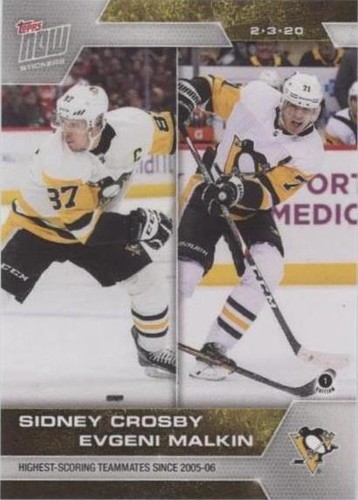 2019-20 Topps Now NHL Stickers - Evgeni Malkin Sidney Crosby #159