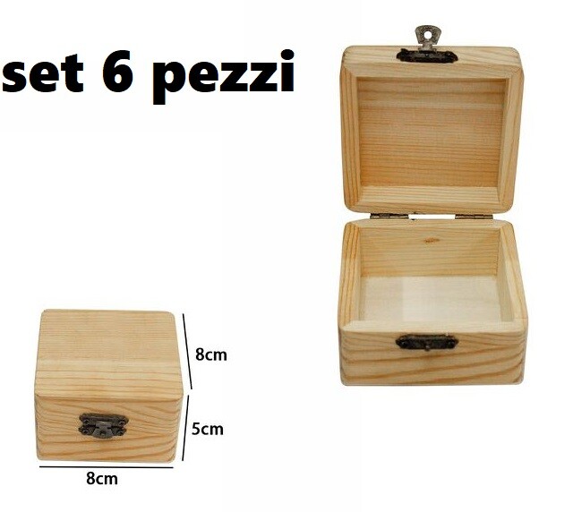 Set 6 Scatole Box Astuccio In Legno Decoupage Portagioie Cofanetto 53409a dfh