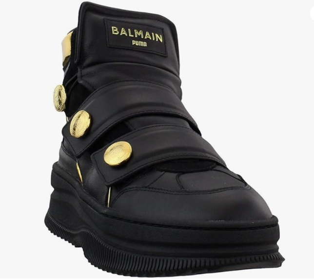Pre-owned Puma Womens Ankle Boot  Deva Straps X Balmain 372177-01 Black Gold