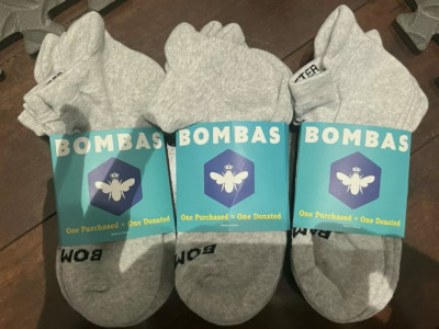 9 pairs Bombas Men's All-Purpose Gray Ankle socks - Size Large 9-13
