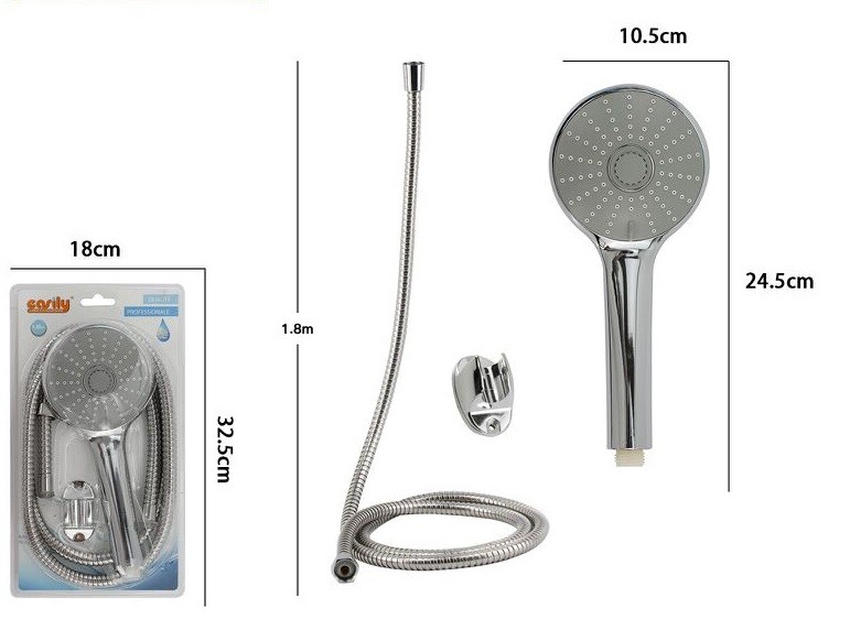 Kit Bagno Doccetta Doccino Soffione Doccia Con Laccio 1,8m e Staffa 69318 dfh