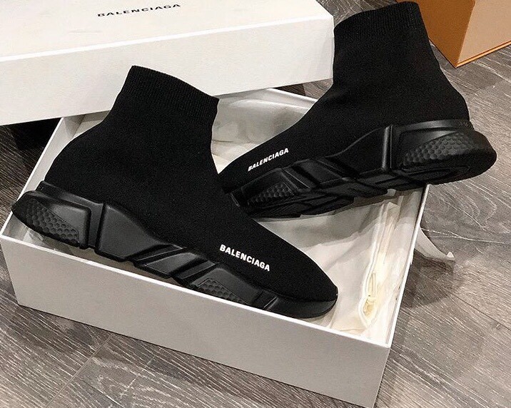 triple black balenciaga socks