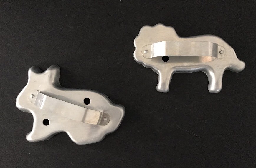 Vtg aluminum metal cookie cutter Lot of 10 w/handles - Holiday, Shapes, Animals!