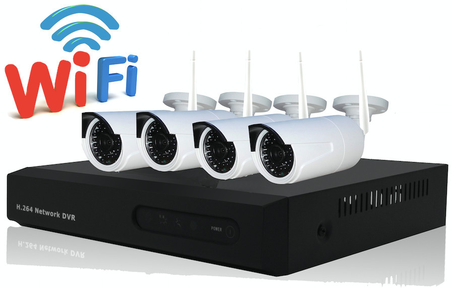Kit videosorveglianza CCTV NVR WiFi 4 telecamere impermeabil 1080p 4 Canali linq