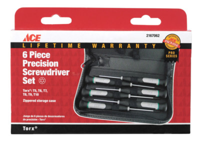 T5, T6, T7, T8, T9, T10 Screwdriver Torx Set w Zippered Carrying Case Included
