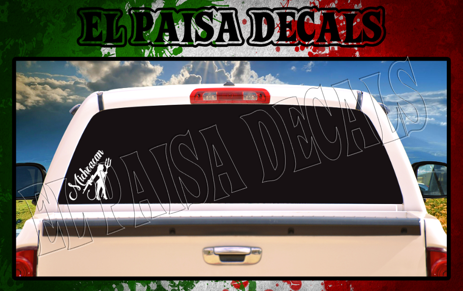 MICHOACAN DIABLITA SEXY STICKER DE VINILO BLANCO PARA 