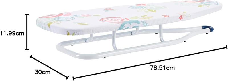 Ironing Board Tabletop 77x29 cm, White, Floral