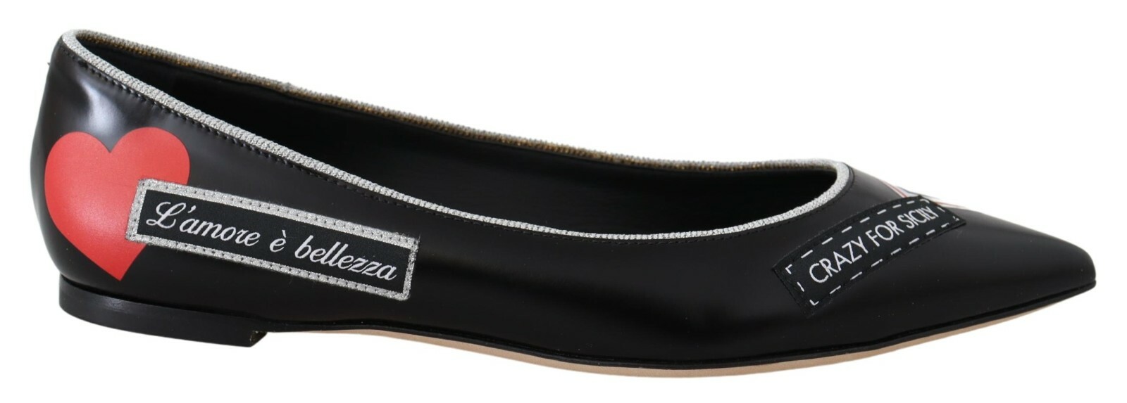 

DOLCE - GABBANA Shoes Черные балетки с логотипом DG и тесьмой, EU38 / US7,5 Рекомендуемая розничная цена 900 долларов США, Черный