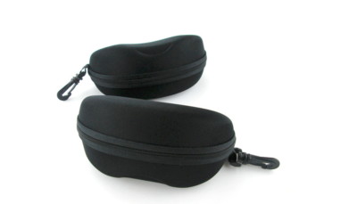 1-Pack Black Zippered Eyeglasses Hard Case - Durable Safety Glasses Carry Box