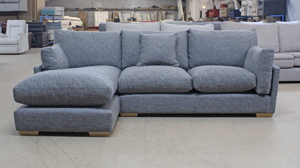 Next Delamere Boucle Weave Dark Grey Fabric Corner Sofa Right Hand 4