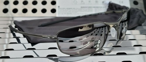 Pre-owned Oakley Whisker 4141-0160 Sunglasses Satin Carbon W/ Prizm Black Iridium