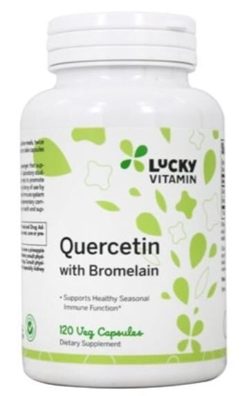 Lucky Vitamin Quercetin с бромелаином, 120 растительных капсул