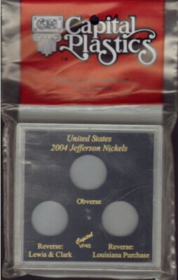 Capital Holder For 2004 Westward Journey Nickels Black 3 Coin Snaplock Display