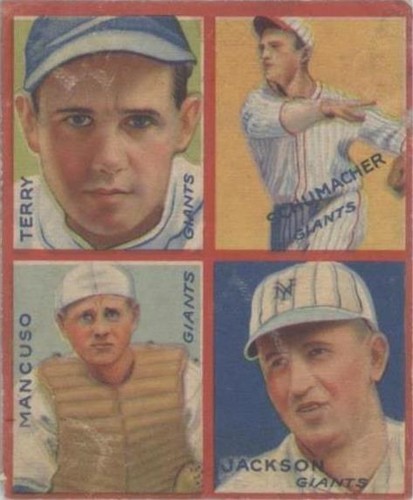 1935 Goudey 4-in-1 - Bill Terry Gus Mancuso Hal Schumacher #3B