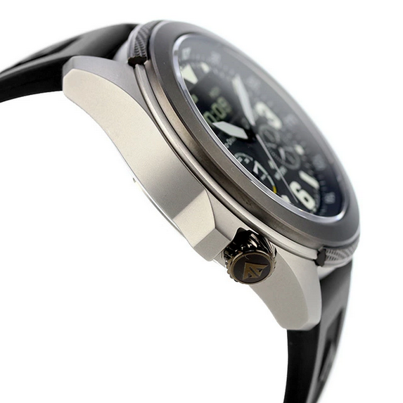 Pre-owned Citizen Promaster World Time Sapphire Black Dial Alarm Men's Watch Jv1007-07e