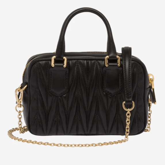 Miu Miu｜ (5BP088 N88 F0002) Buy Miu Miu Arcadie Matelassé Nappa Leather Mini Bag 'Black