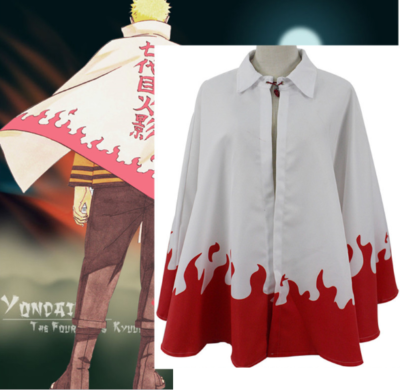 Naruto Anime Cosplay Costume 7th Leaf Hokage Robe Cape Cloak Halloween Party