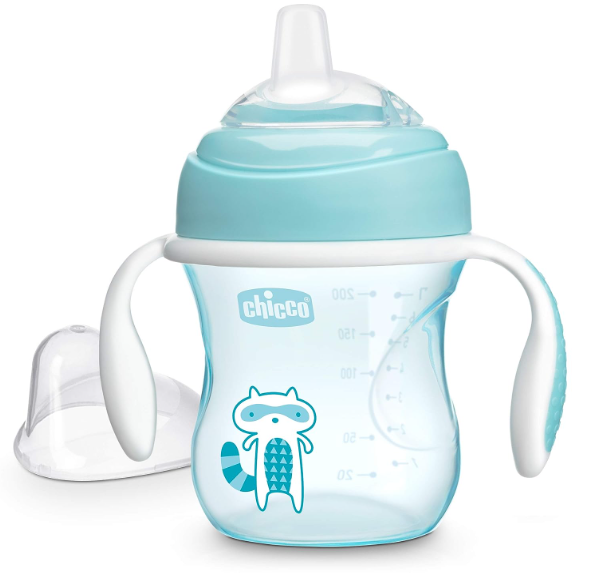 Blue 7oz. Silicone Spout And Spill-free Lid Removable Handle