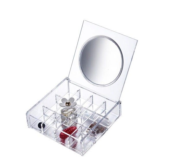 Cassetto Organizer Box Portagioie 12 Scomparti Crilex Con Specchio Gioielli dfh