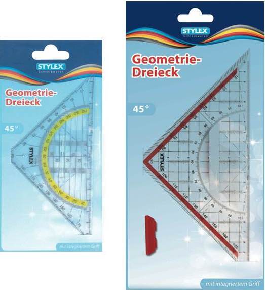 Geodreieck Klein / GroÃ Mit Griff Stylex Geometrie Lineal Lineale Geolineal 