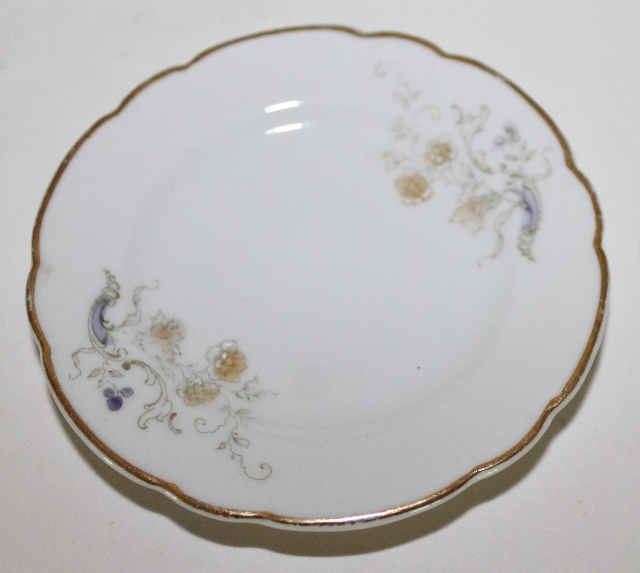 4 Hutschenreuther JHR Bavaria Butter Pats Hand Painted Floral Gold Trim 3.25