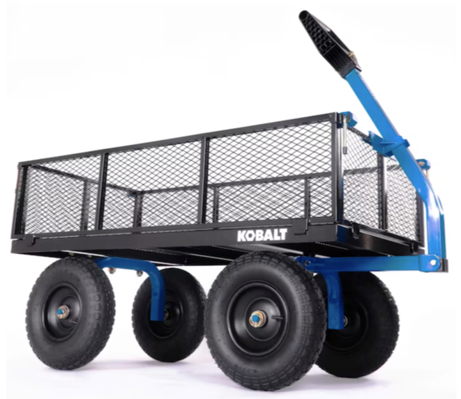 Kobalt 6 cu ft Steel Yard Cart Garden Utility Wagon Camping Lawn Dump Heavy Duty eBay