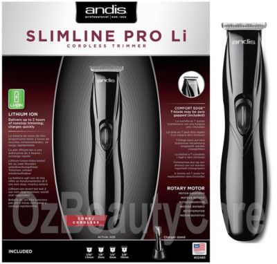 Andis Slimline Pro Li Pro Cordless T-Blade  Hair Beard Trimmer D8 Black Genuine