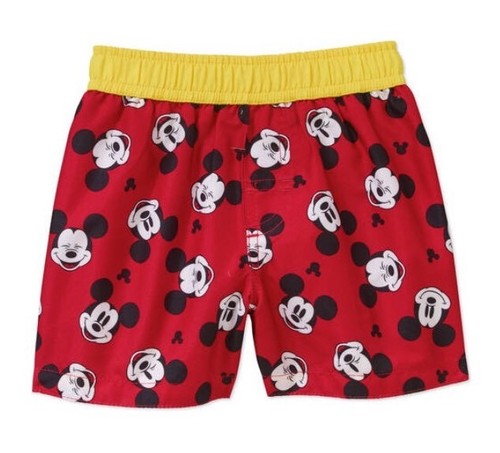 Infant Boys Disney Mickey  Mouse Red Mickey Mouse  Swim Trunks 3-6 Months
