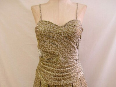 NWT $175 size 0 ETCETERA VINTAGE HOLIDAY PARTY GOLD SILVER BUSTIER TOP