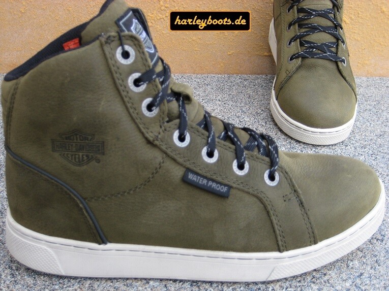 HARLEY-DAVIDSON HARLEY DAVIDSON WASSERDICHTE SNEAKER MITRIC OLIVE KULT BIKER BOOTS GR. 40 BIS 46
