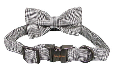 Unique Style Paws Puppy Dog Collar Bow Tie Plaid Check Adjustable sm med lg New