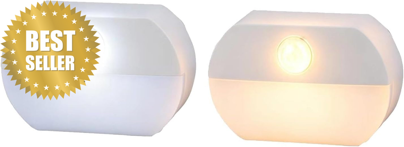 2-Pack Rechargeable Motion Sensor Night Lights - Portable Indoor Wall Lamps for