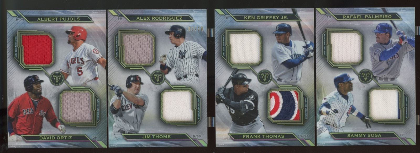 2019 Topps Triple Threads Albert Pujols Ken Griffey Jr  Ortiz /10 Patch Bat