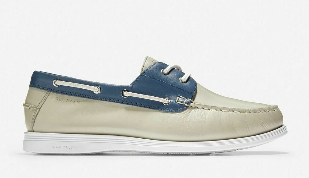 

COLE HAAN CORNEL МУЖСКИЕ СЕРЫЕ КОЖАНЫЕ ЛОДКИ С ДВУМЯ ПРОУШИНАМИ #C32580, Gracie grey/indigo, C32580