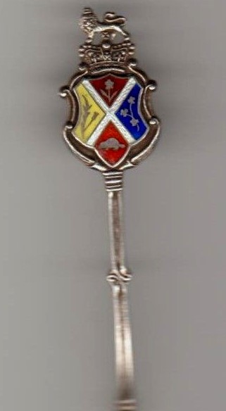 Lachine Rapids Montreal Canada 1906 Sterling SILVER Souvenir Spoon Enamel Ship